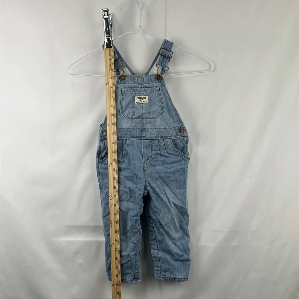 Osh Kosh - Overalls - Jeans - Fleece Lined - Med/Light Blue - 24 months